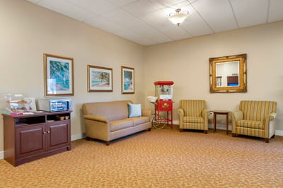 Cozy common area with seating and decor