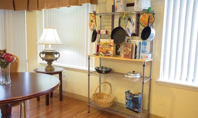 Cozy interior scene with kitchen items and decor