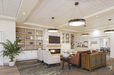 Interior lounge area with modern furnishings