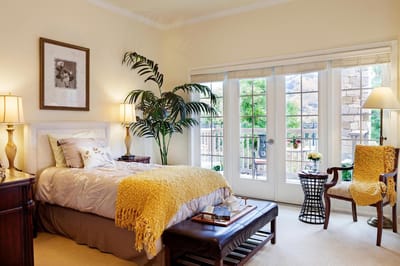 A well-decorated private resident room with a view