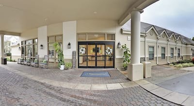 Exterior view of the Brookdale Carriage Club Providence entrance