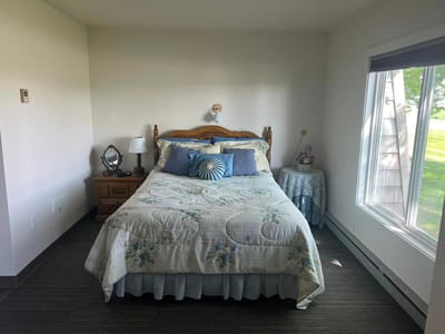 Cozy private resident room with a bed and natural light