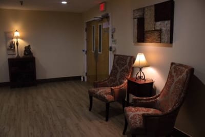 Common area with seating and decor