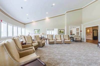 Bright lounge area with comfortable seating