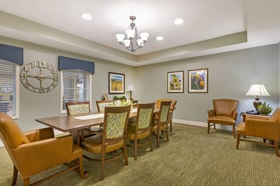 Interior common area with dining table and chairs