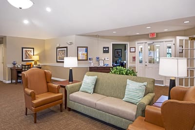 Interior view of a common area with furniture