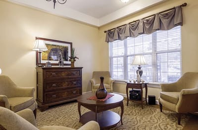 Cozy common area with comfortable seating and decor
