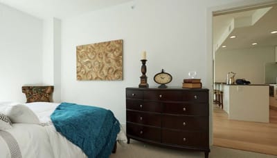 Bright interior of a private resident room