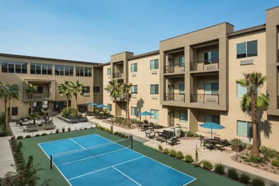 View of outdoor space and building at Carnegie Heights