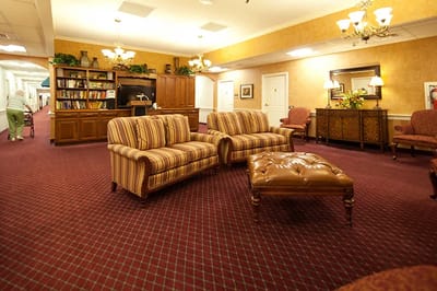 Interior common area with seating arrangement and decor