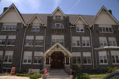 Exterior view of Hayes Manor, a senior living facility.