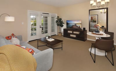Stylish interior living area with modern furnishings