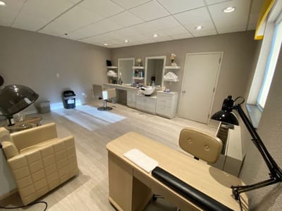 Interior view of a beauty salon area