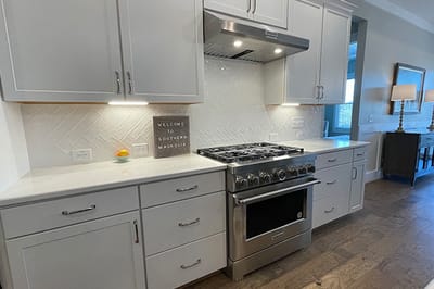 Modern kitchen with cabinets and stove