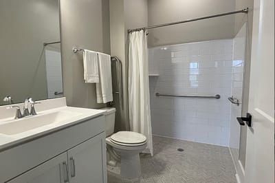 Accessible bathroom with modern fixtures