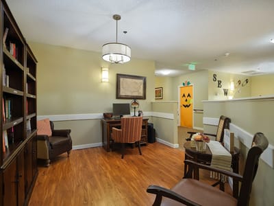 Cozy communal area with seating and decor