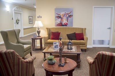 Cozy seating area in a senior living facility