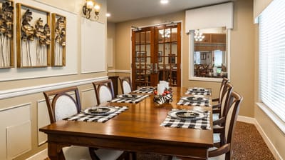 Elegant dining room with decorated table settings
