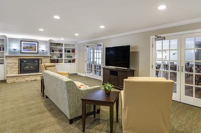 Bright common area with comfortable seating