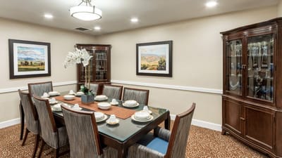 Elegant dining room set for a meal