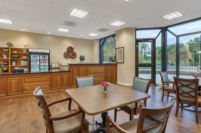 Common area with tables and chairs