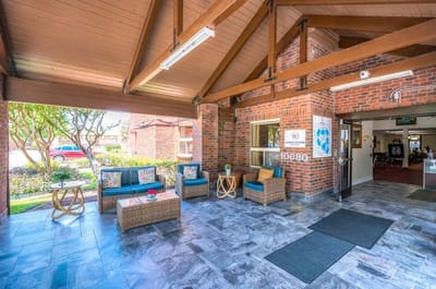 Indoor common area with seating and decor