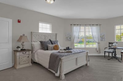 Bright and cozy interior of a resident room
