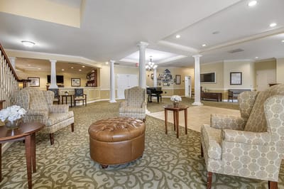 Bright common area with comfortable seating