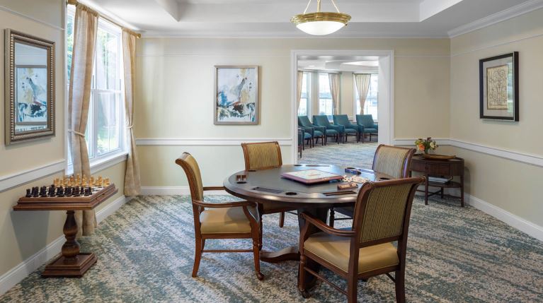 Common area with seating and game table