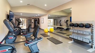 Interior view of a well-equipped fitness room