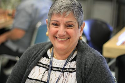 Smiling resident in common area
