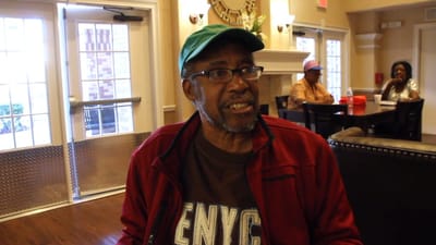 Resident enjoying time in the common area