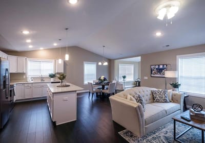 Bright interior view of a senior living apartment