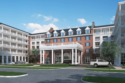 Exterior view of Hayes Barton Place with vehicles