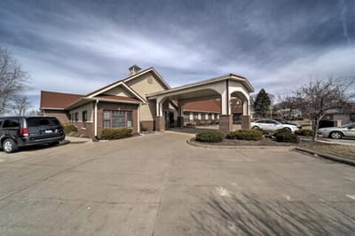 Exterior view of Charter Senior Living of Moline entrance