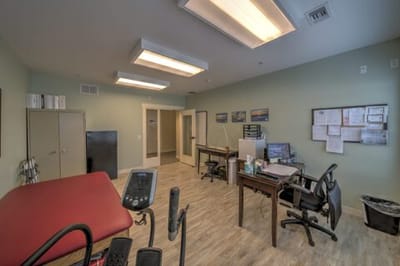 Interior view of a fitness room with equipment