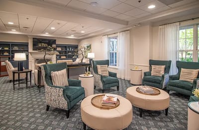 Cozy common area with seating and decor