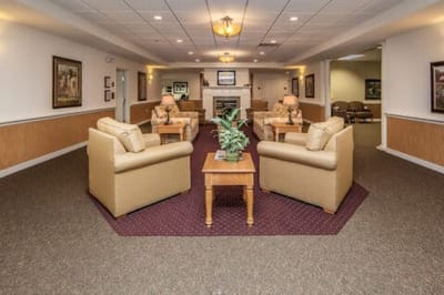 Comfortable common area with seating and decor