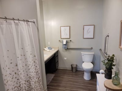 Well-appointed bathroom in a resident room