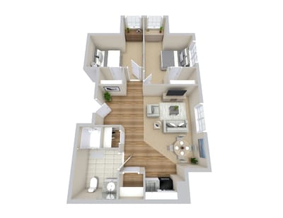 Architectural floor plan of a living space