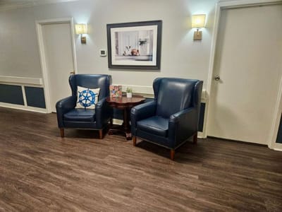 Cozy seating area in a facility common room
