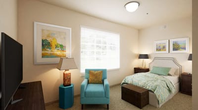 Cozy interior of a resident room with decor