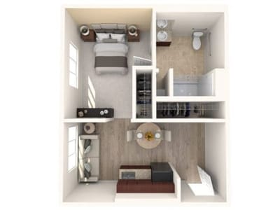 Architectural floor plan of a resident unit
