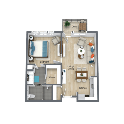 Architectural floor plan of a living space