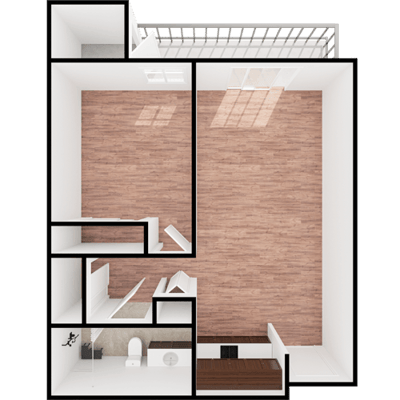 Architectural floor plan of a resident unit