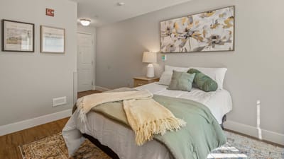 Cozy interior of a resident room with warm decor