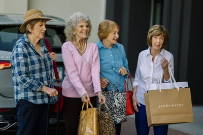 Group of four women enjoying an outing together