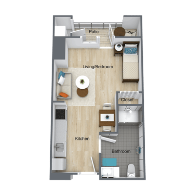 Architectural floor plan of a living space