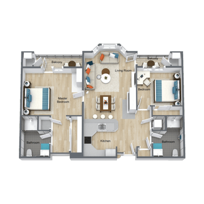 Architectural floor plan of a living space