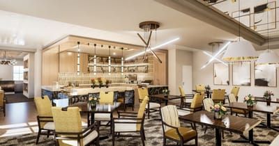Dining area with tables and modern decor